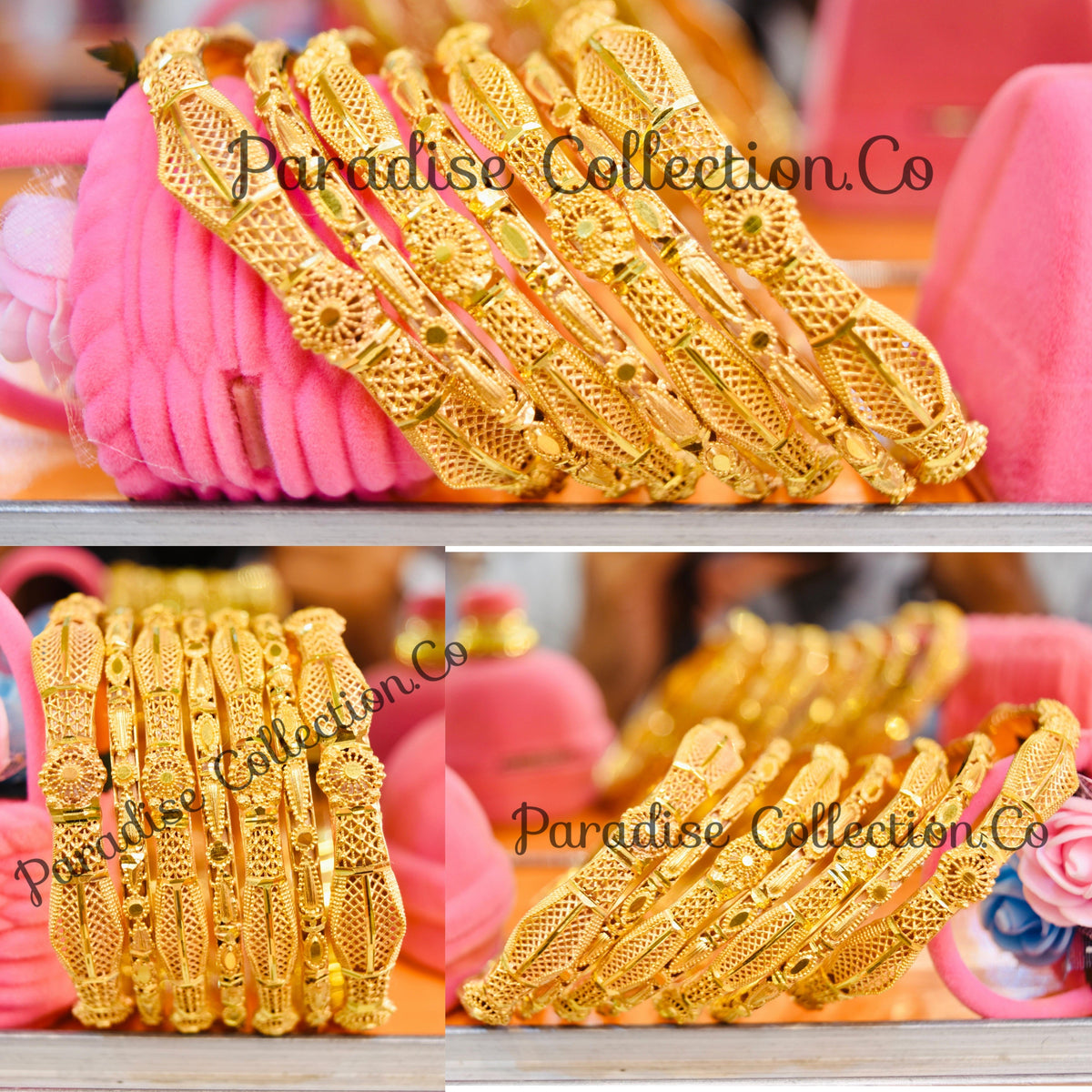 High Quality Light Weight Sona Polish Bangles Set Real Sona Design Art By Paradise