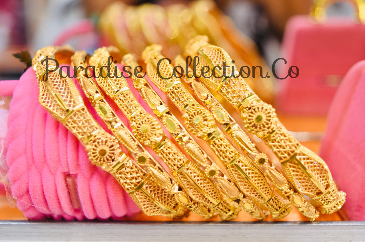 High Quality Light Weight Sona Polish Bangles Set Real Sona Design Art By Paradise
