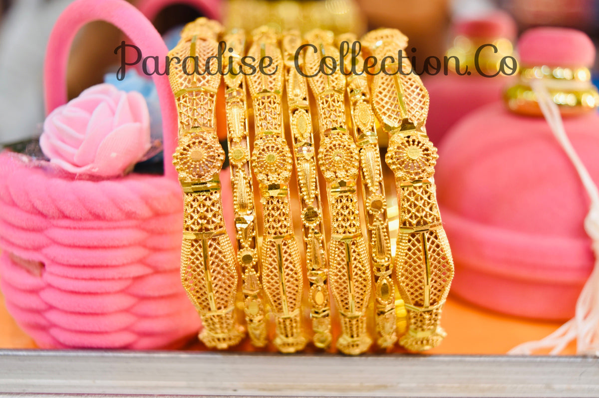 High Quality Light Weight Sona Polish Bangles Set Real Sona Design Art By Paradise