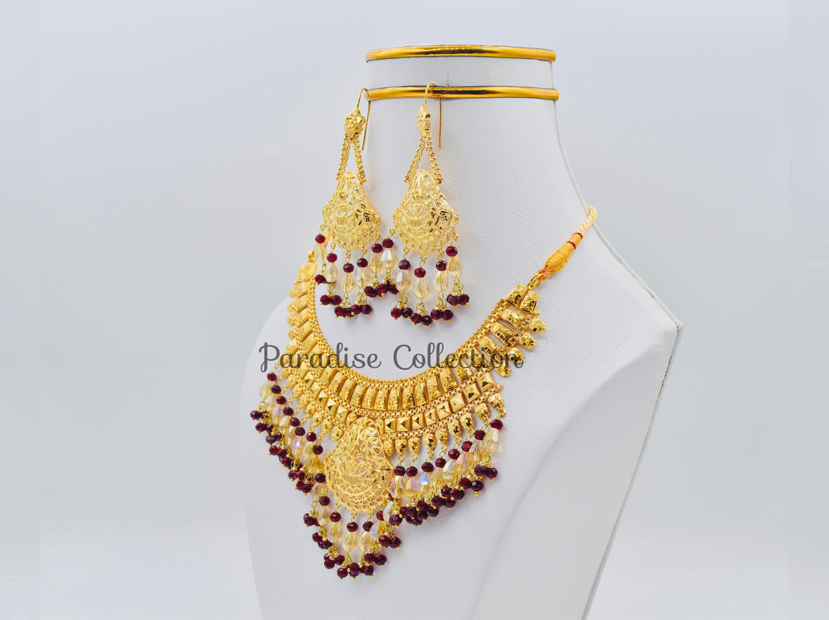 High-Quality Sona Finish Necklace Set – Ideal For Weddings, Festivals & Gifting