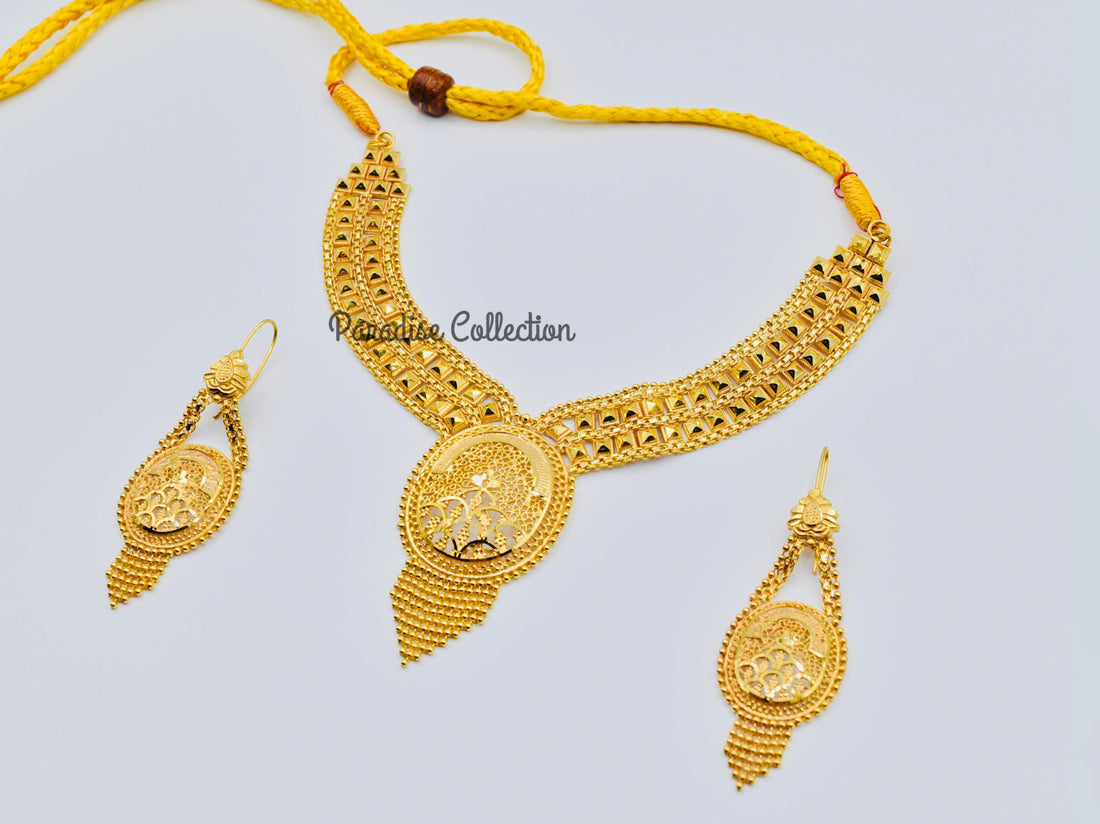 Premium Sona Finish Necklace Set – Stylish Jewelry With Luxury Packaging