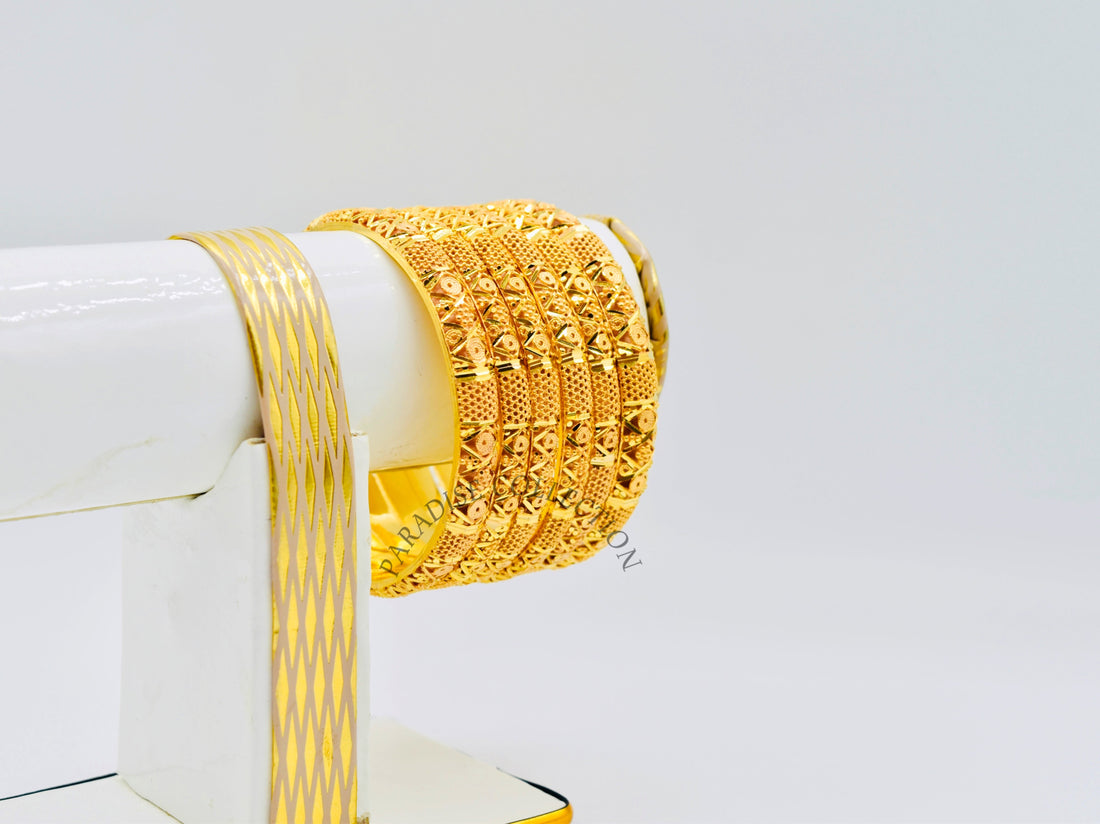 Luxury Gold-Tone Sona Bangles Set – Premium Packaging Included