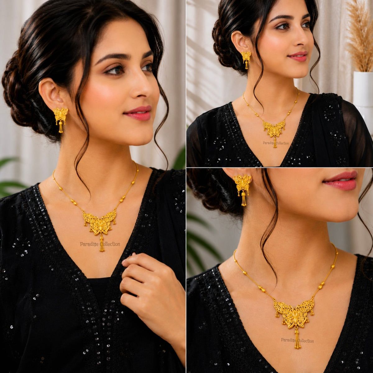 🦋 Elegant Butterfly Necklace Set – A Touch of Timeless Beauty ✨