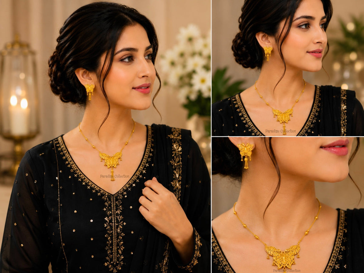 🦋 Butterfly Necklace Set – Let Your Style Take Flight