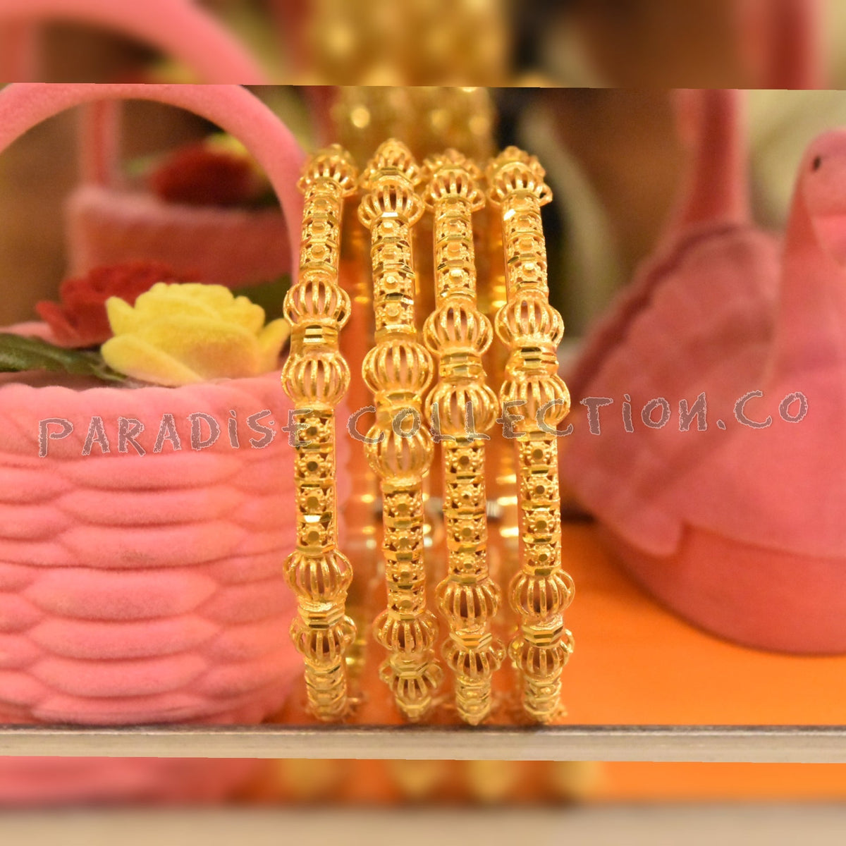 Beautiful Fancy Bangle Set With Fancy Jewelry Box Free High Quality