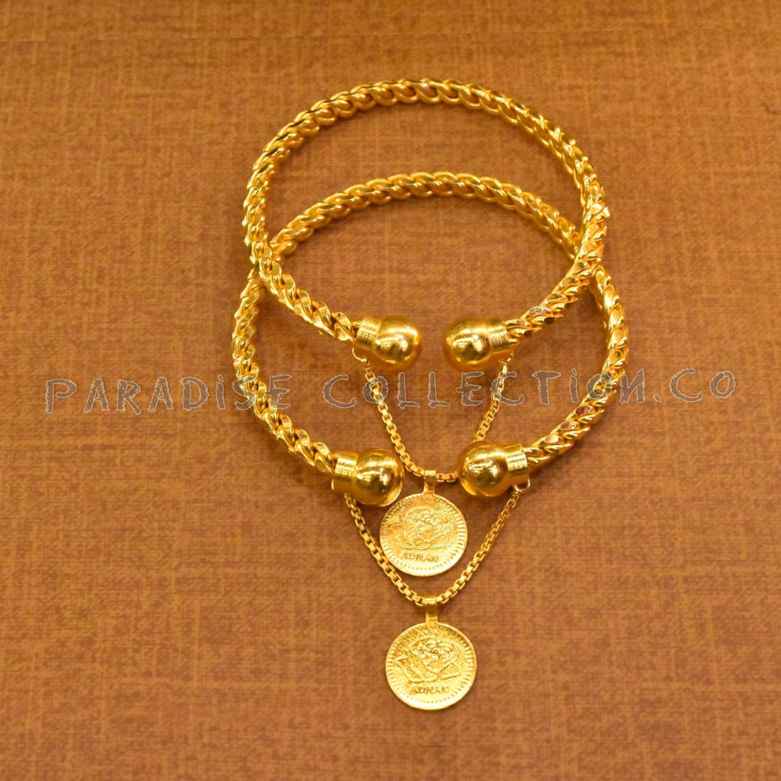 Perfect Gift: Stylish Twisted Coin Bangle With Fancy Jewellery Box Free