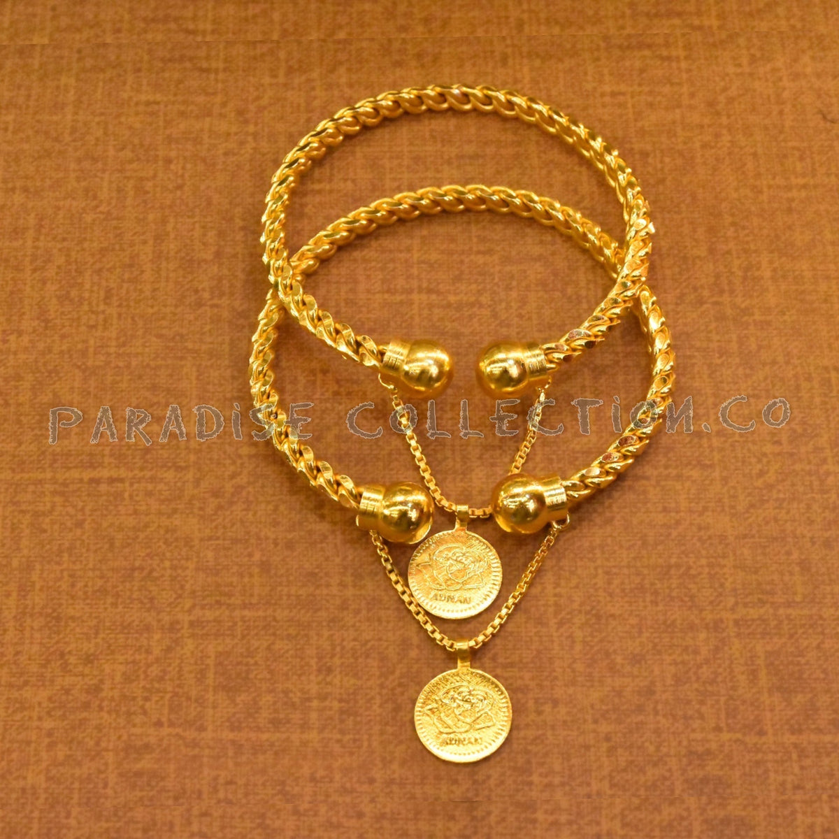 Perfect Gift: Stylish Twisted Coin Bangle With Fancy Jewellery Box Free