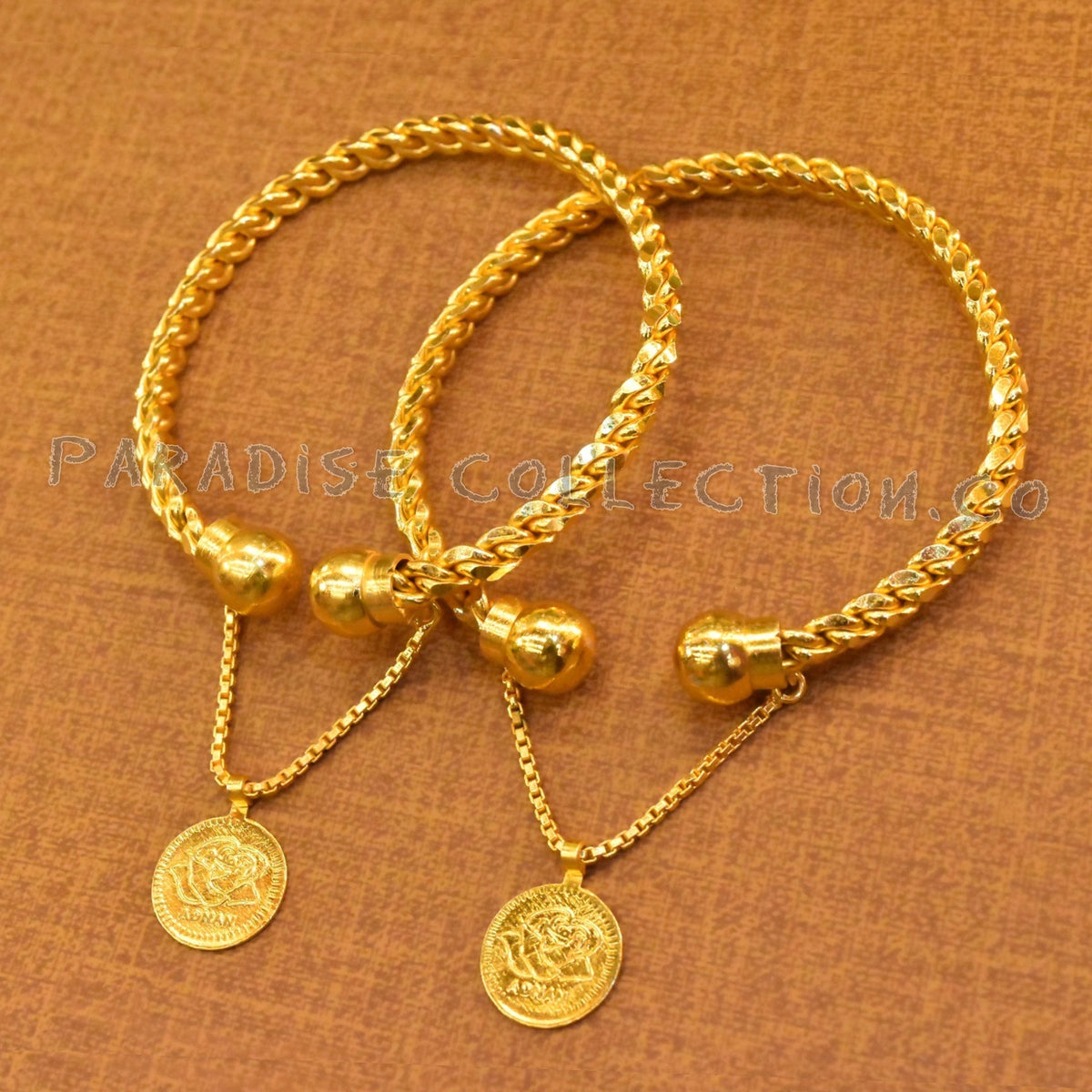 Perfect Gift: Stylish Twisted Coin Bangle With Fancy Jewellery Box Free