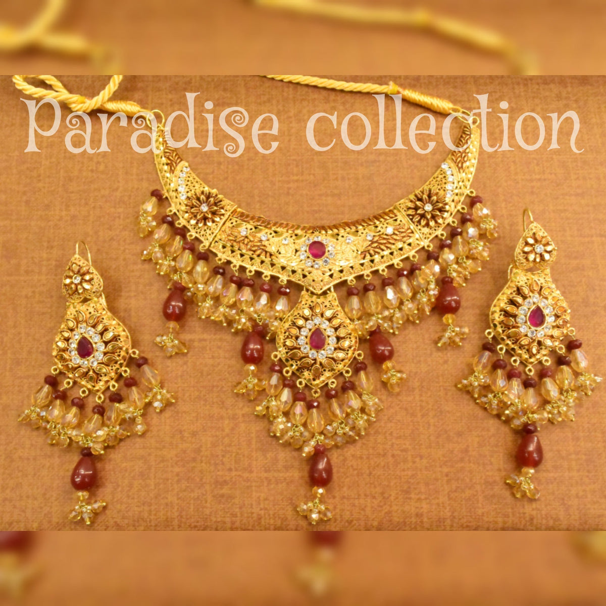 Antique Finish Necklace Set – With Complimentary Jewellery Box