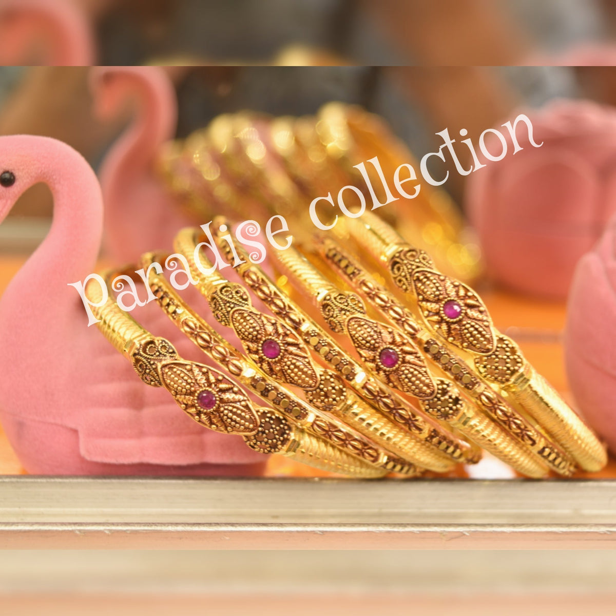 Handcrafted Antique Bangle – Sona Polish By Paradise Jewels
