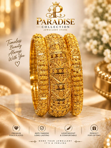 ✨ Royal Heritage Gold-Plated Bangles Set